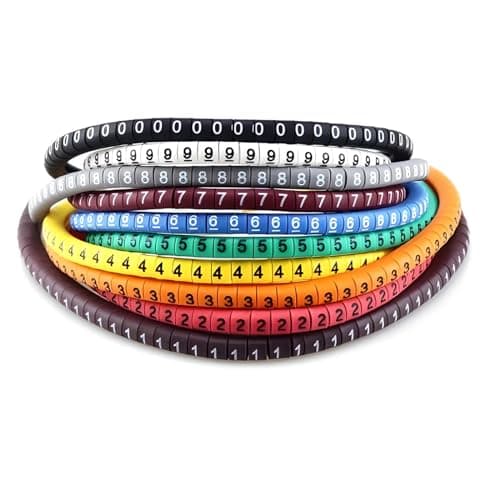 Image of YCLFHOO 500 PCS Wire Cord Cable Marker Set,Wire Numbering Marker 0 to 9 Number,Cable Marker Colorful Tool,PVC Cable Markers,Insulation Marking for Electrical Cord Management Fix Cables