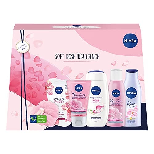 Image of NIVEA Soft Rose Indulgence Gift pack, Full-Size Rosey Gift Set, Rose Themed Skincare Gifts for Her, Pampering Gifts for Women with a Floral Twist