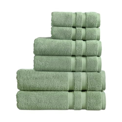 Image of Christy Chroma Family Towel Set | Set of 6 | 2 Hand 2 Bath 2 Bath Sheets | Highly Absorbent Heavyweight 675GSM | Bold and Bright | Soft Smooth Shower Towels | 100% Cotton | Jade Green