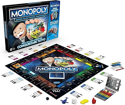 Image of Hasbro Monopoly Super Electronic Banking (Game Box with Electronic Credit Card Reader, Italian Version)