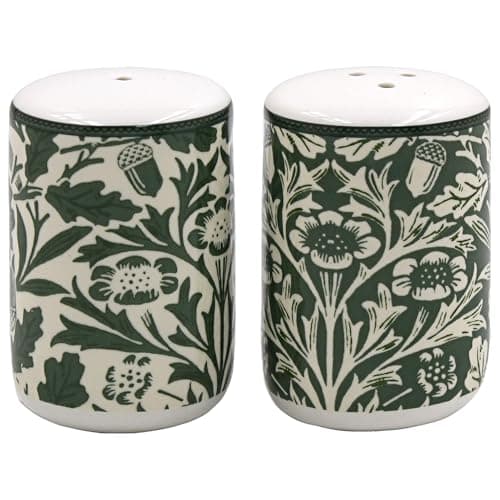 Image of The Leonardo Collection William Morris Acorn Salt and Pepper for Home & Kitchen | Elegant Fine China Salt and Pepper Shakers Perfect for Dining Table or Display | Ideal Kitchen Gift for Women & Men