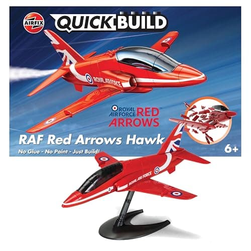 Image of Airfix QUICKBUILD Model Aircraft Kits - J6018 Red Arrows Hawk Model Building Kit for Kids 6+, Construction Plane Toys for Boys & Girls - Fighter Jet Planes & Toy Aeroplane Sets, Plane Enthusiast Gifts