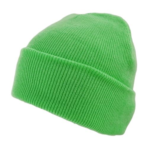 Image of Komonee Beanie Hat Plain Green Soft Comfortable Casual for Men Women Warm Knitted Winter Woolly Skully Ski Headwear Stretchy Thermal Unisex Cap Perfect for Daily Wear Outdoor Sports and Hiking