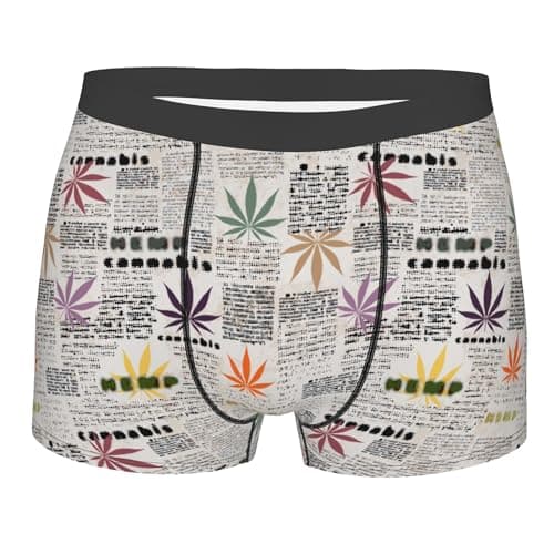 Image of Vintage Colorful Leaves Mens Underwear Boxer Briefs Cartoon Cute Otters Briefs Soft Pouch Low-Rise Boxer Shorts Stretch Novelty Boxers Gifts S