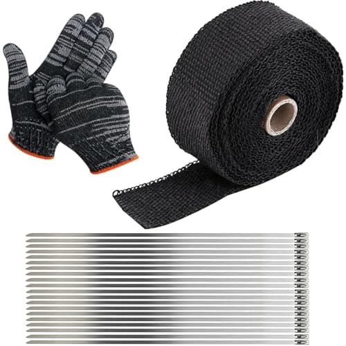 Image of Exhaust Repair Kit, 22-Pcs Set Includes 5-Meter Tape, 20 Stainless Steel Zip Ties, and Gloves, Exhaust Wrap and Exhaust Bandage, Ideal for Car Repair, Vehicle Maintenance, and Emergency Fixes