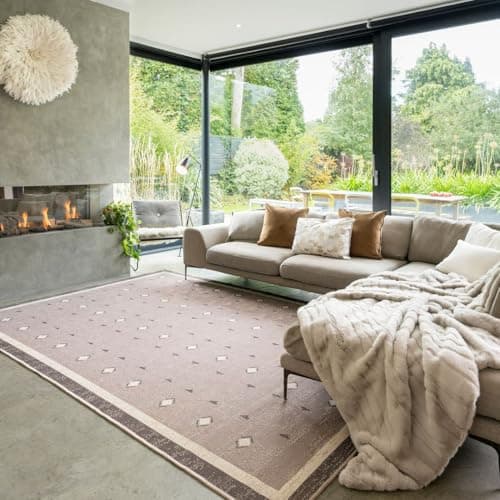 Image of Washable Jute Like Berber Inspired Rug Natural Beige Brown Boho Style Non Slip Textured Area Rug for Living Room Bedroom and Dining Room 120cm x 170cm (3ft 11" x 5ft 7")
