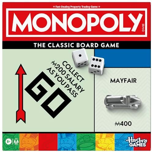 Image of Monopoly Board Game with Storage Tray and Larger Tokens - English Version