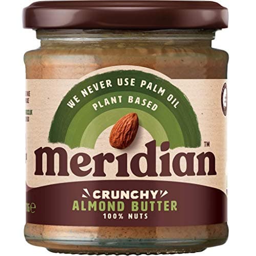 Image of Meridian Foods Almond Butter Crunchy 100% Nuts 170g (Pack of 2)