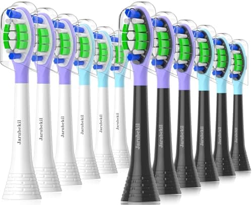 Image of 12 Pack Toothbrush Heads Compatible with Philips Sonicare Electric Toothbrush, Brush Head for ProtectiveClean 4300 .DiamondClean 9000 3100 5300 (6 Black 6 White)