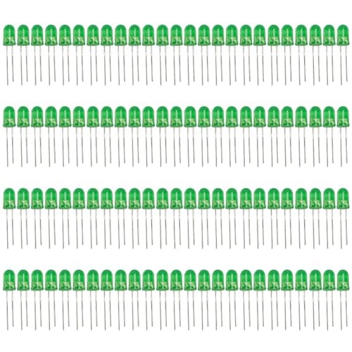 Image of Innfeeltech 100pcs 5mm Green LED Diode Lights DC 2V 20mA 5mm Electronics Emitting Components Light Diodes LEDs Bulb