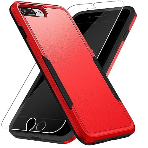 Image of for iPhone 8 Plus Case, iPhone 7 Plus Case,with HD Screen Protector,[Military Grade Drop Tested] Heavy-Duty Tough Rugged Shockproof Protective Phone Case for iPhone 7 Plus /iPhone 8 Plus 5.5”, Red