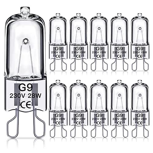 Image of SILKIT G9 Halogen Light Bulbs 28W, G9 Dimmable Capsule Bulbs, Warm White 2800K, Non-Flicker,10 Pack