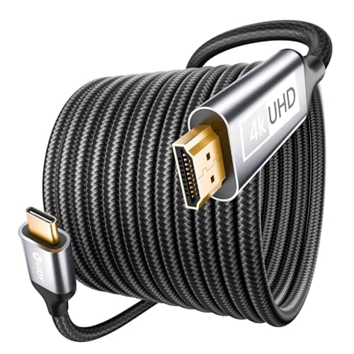 Image of VIOY USB C to HDMI Cable 2M, 4K@30HZ Type c to HDMI Braided Cord(Thunderbolt 3/4) Compatible for Macbook Pro/Air, Iphone 16/15 Pro/Max, iPad, Dell XPS Series, Galaxy, Projector, Monitor, TV