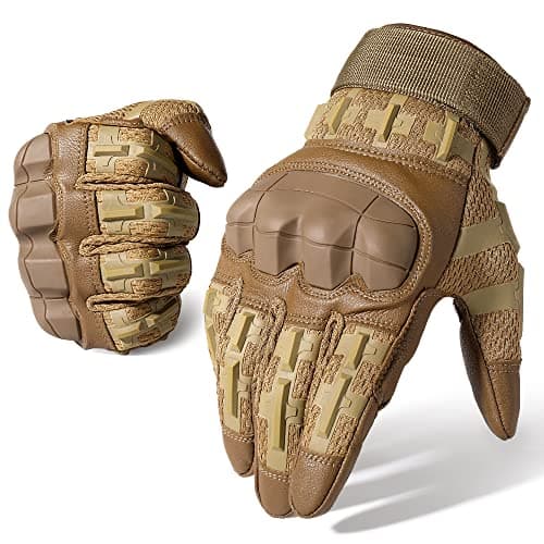 Image of WTACTFUL Flexible Touch Screen Airsoft Gloves for Motorcycle Cycling Motorbike Paintball Outdoor Full Finger Gloves for Men Brown L