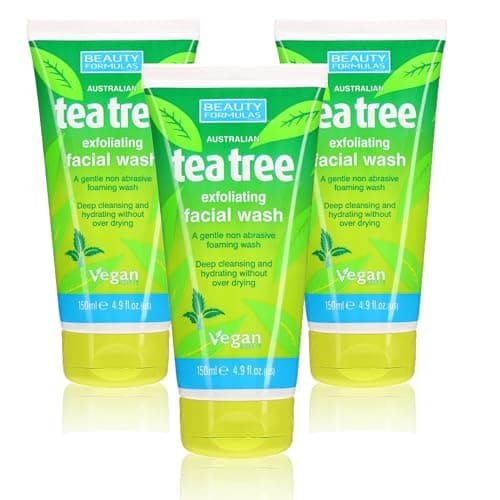 Image of Beauty Formulas Tea Tree Face Wash - Salicylic Acid & Exfoliating Deep Cleansing Foaming Face Cleanser for All Skin Types - Face Exfoliator, Facial Cleanser for Teen, Women, Men, 3 pack+Cheeroo Magnet
