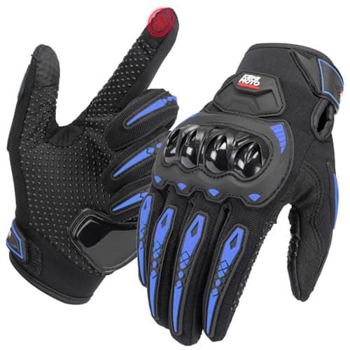 Image of KEMIMOTO Motorbike Gloves for Men and Women, Motorcycle Gloves 2 Finger Touchscreen for Motocross, MTB Riding, Road Racing, Climbing etc
