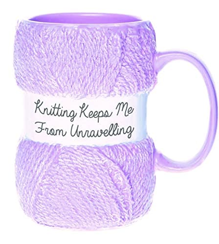 Image of Boxer Gifts Keeps Me from Unraveling Novelty Knitting Gift Mug For Women Or Man - Mugs Hold 12oz of Tea or Coffee - Cool Knit Accessories, Pink