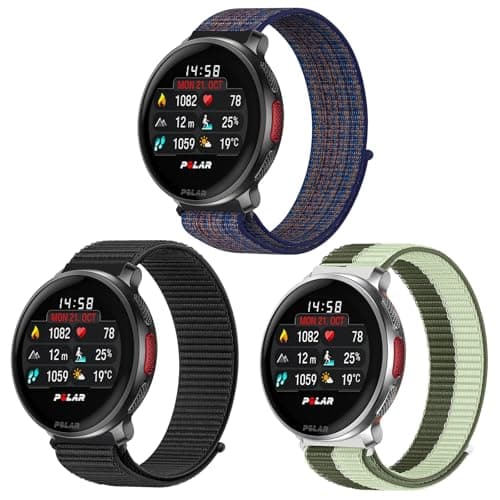 Image of OUTPUTBT Nylon Watch Strap 22mm for Polar Grit X Pro/Grit X/X2 Pro, Vantage M/M2/M3 Sport Replacement Band for Polar Vantage V2/V3 for Man Woman