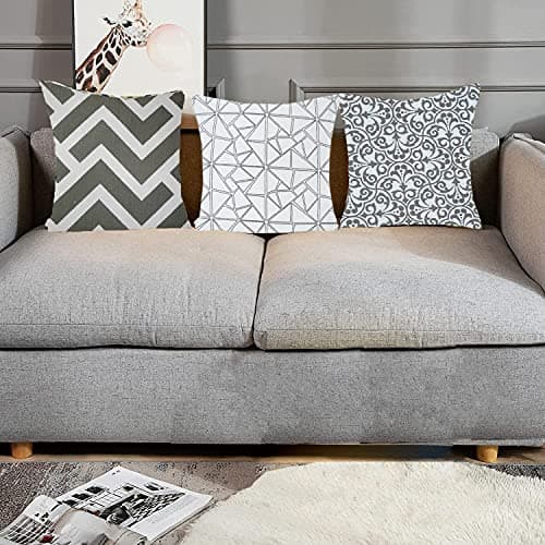 Image of A & A Fabric 120 TC 100% Cotton Printed Decorative Cushion Cover Set for Living Room Bedroom and Sofa Cushion Cover 18 inch x 18 inch Cotton Chair Cushion Cover, Multicolor Set of 3
