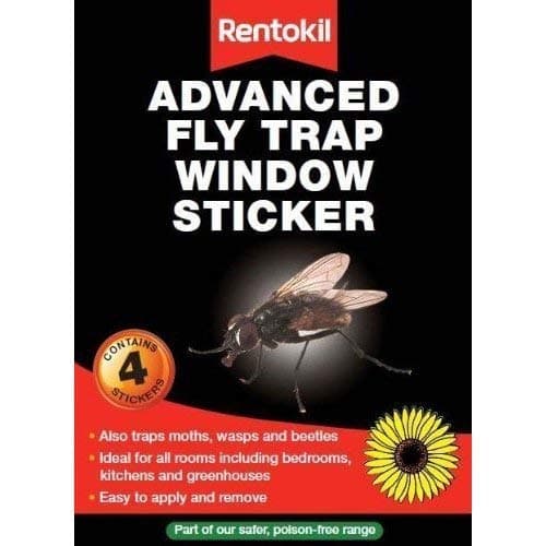 Image of 2 x Fly Traps Window Stickers Kills Flies Fly Trap 4 Pack For Greenhouses