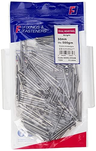Image of ForgeFix Oval Head Nails | 50mm | Bright | Bag 500gm
