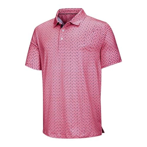 Image of OPAWO Men's Polos, Moisture Wicking Polo Shirts for Men Adult, Classic Fit Golf Tops for Men, Mens Polo Shirts UK, Golf Clothes for Men Rugby Golf (3XL)