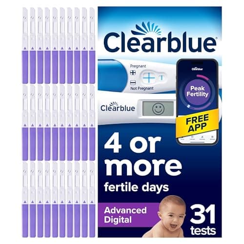 Image of Clearblue Advanced Digital Ovulation & Pregnancy Test, Double Your Chances of Getting Pregnant. 30 Advanced Digital Ovulation Tests & 1 Rapid Detection Pregnancy Test, Try The Free Cycle Tracking App
