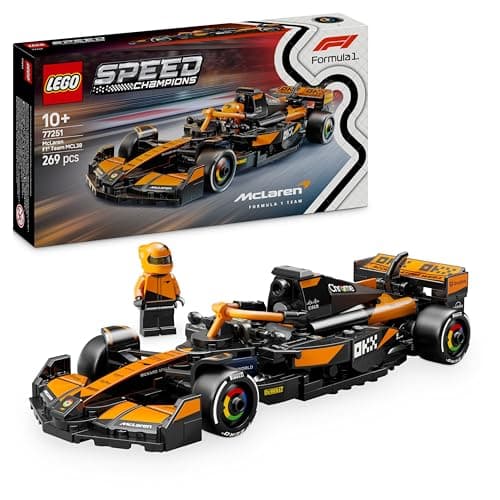 Image of LEGO Speed Champions McLaren F1 Team MCL38 Race Car Toy - Model Kit w/a Collectible Formula 1 Driver Minifigure - Gift for 10+ Year Old Boys, Girls and Adult Motorsport Fans - 77251