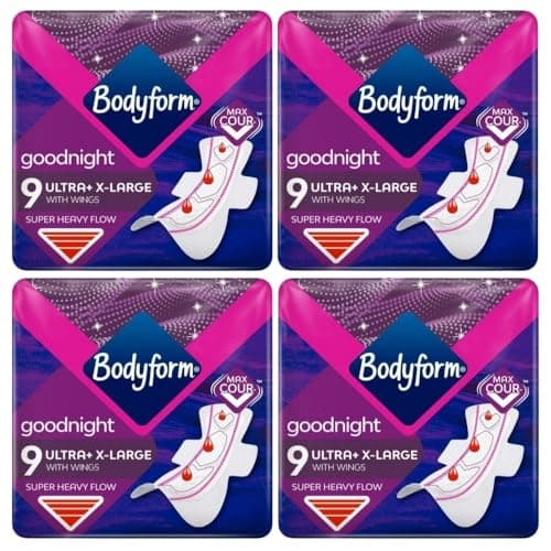 Image of Linenvale Bodyform Goodnight Ultra Extra Large Pads with Wings Pack of 4x9 (36 Pads)