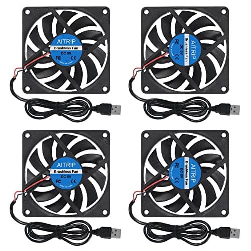 Image of AITRIP 4PCS 80mm USB fan 5V Brushless 8010 80x80x10mm for cooling DIY PC computer case 3D printer CPU cooler radiators