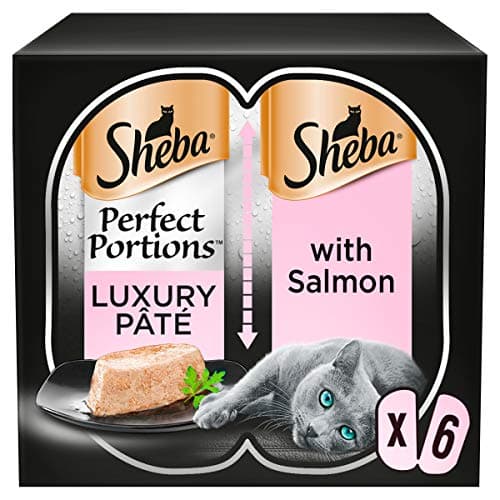 Image of Sheba Perfect Portions Salmon in Loaf, Adult wet cat food in Mini Trays, 24 x (2 x 37.5 g)