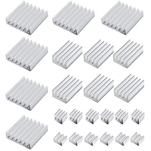 Image of 24 Piece Heatsinks For Raspberry Pi 4 Model B, Raspberry Pi 4B Heatsink Kit, Aluminum Heat Sink Cooler Kit, Aluminum with Thermal Conductive Adhesive Tape For Raspberry Pi 4B