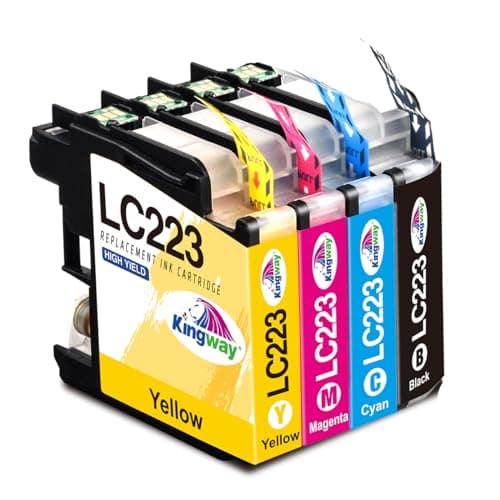 Image of KINGWAY LC223 Ink Cartridges Replacement for Brother LC223 Ink Compatible with DCP-J4120DW MFC-J5625DW MFC-J5320DW MFC-J4625DW MFC-J4620DW MFC-J5720DW MFC-J480DW MFC-J5620DW MFC-J4420DW, 4 Pack