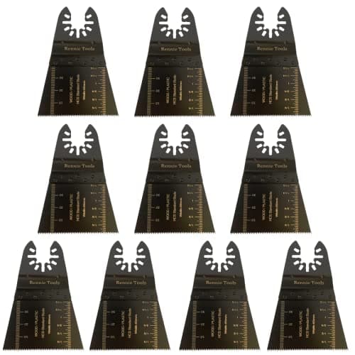 Image of Pack of 10 x 65mm Wide Oscillating Multi Tool Blades/Wood Cutter Saw Blades Set Compatible with Dremel Fein Multimaster Makita Stanley Worx Dewalt Multi Tool Etc Oscillating Multitool Blade