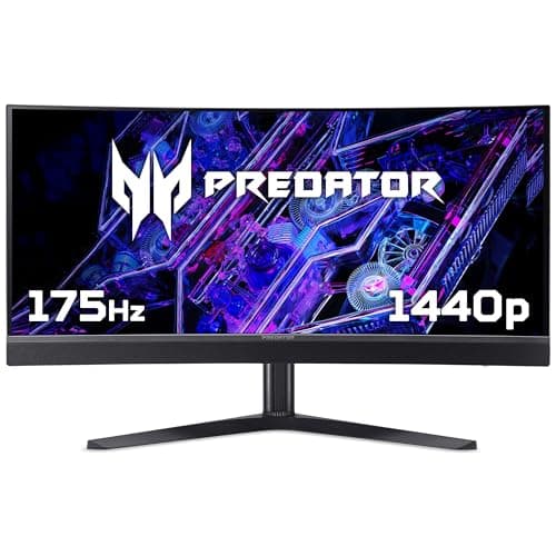 Image of acer Predator X34Vbmiiphuzx Wide Quad HD 34" Curved OLED Gaming Monitor - Black