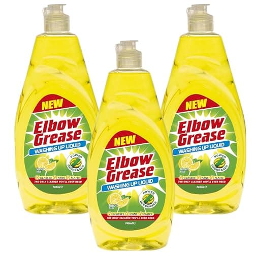 Image of Lemon fresh Washing Up Liquid - Power Degreaser for Glasses Pans and Plates - 3 x 600ml