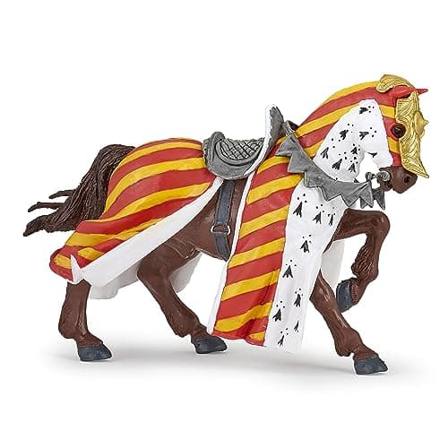 Image of Papo - Realistic Tournament Horse Figure Toy for Kids - Ages 3+ - Fantasy & Medieval Collection - Creative Play Knights - Gift Idea Toy for Girls and Boys - 14.4 Cm X 6.1 Cm X 9.5 Cm