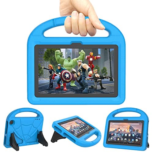 Image of Fire 7 Tablet Case for Kids, Fire 7 2022 Case (Latest 12th Generation 2022 Release) - Kricsertg Lightweight Shockproof Handle with Stand Kid-Proof Case for Amazon Kinlde Fire 7'' Kids Tablet - Blue