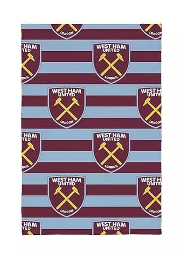 Image of dreamtex West ham United Stripe Fleece Blanket Official