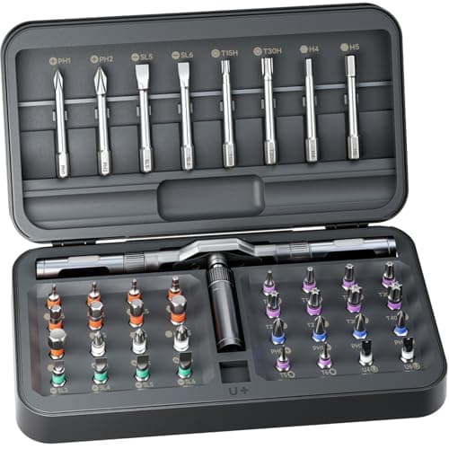Image of 42 in 1 Ratchet Screwdriver Set,Magnetic Screwdriver Sets with Case,Handle Ratchet Screwdriver Set with 40 Bits,Multi Precision Repair Tool for Computer, Eyeglass, Bicycles, Watch, Furniture and DIY