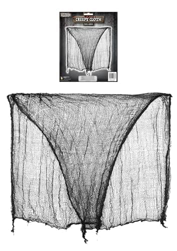Image of HENBRANDT 1 x Creepy Cloth Halloween Decoration Spooky Black Net Gauze Trick or Treat Fancy Dress House Party Prop Scary Spider Webbing Indoor and Outdoor Decorations