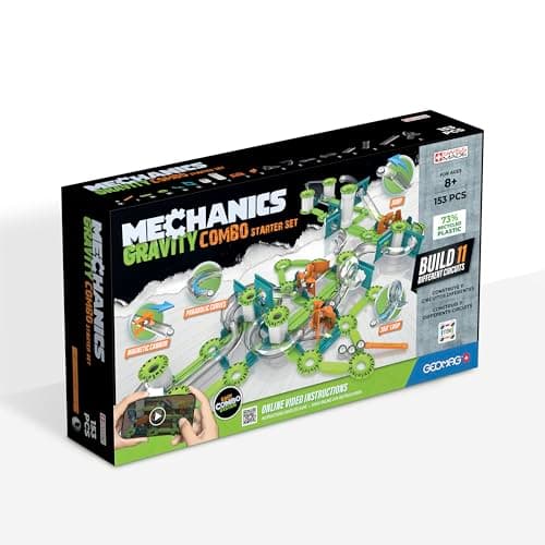 Image of Geomag World Mechanics Gravity Recycled Combo Starter Set, Educational And Creative Game For Kids, Magnetic Constructions, 153-Pieces of Recycled Plastic