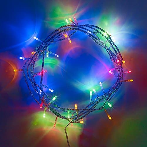 Image of SHATCHI 20 Multicolour LED Lights Clear Cable Battery Operated Fairy String Christmas Tree Wedding Party Birthday Garden Party Window Decorations