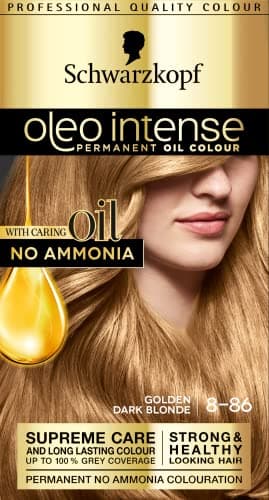 Image of Schwarzkopf Oleo Intense, Permanent Blonde Hair Dye, Ammonia Free, Up to 100 Percent Grey Coverage, Golden Dark Blonde 8 - 86