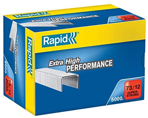 Image of Rapid 73/12mm Super Strong Staples, For Stapling 40-70 Sheets, Use with Heavy Duty Stapling Pliers, Galvanised Wire, Box of 5000, 24890800