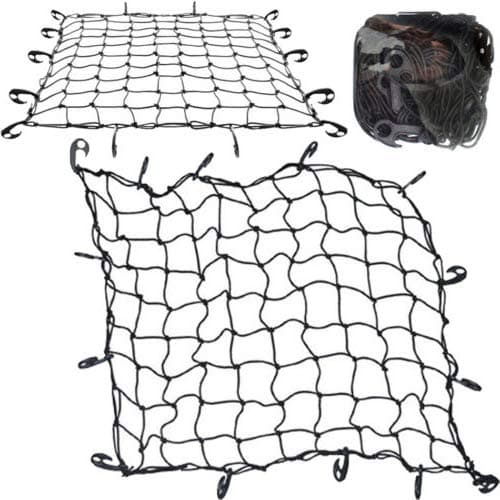 Image of Large Multi Purpose Cargo Net - For Car, Van, Truck, Trailer | 12 Hooks, Bungee Cord Atv Racks Nets Tie Down Cords Suitable For Vehicles, Loading Durable