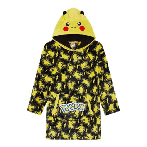 Image of Pokemon, Boys or Girls Hooded Lounge Gown Hoodie with Pockets featuring Pikachu, One size Age 7-13 Years