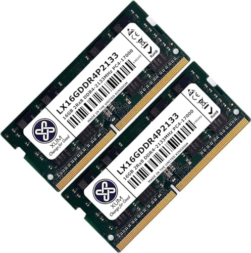 Image of XUM 32GB Laptop Memory RAM DDR4 2133MHz PC4-17000 SODIMM Non-ECC Unbuffered Hynix IC 1.2V 2RX8 Dual Rank 260 Pin CL15 Notebook Laptop Memory Upgrade Module Made in the UK [2x16GB KIT]