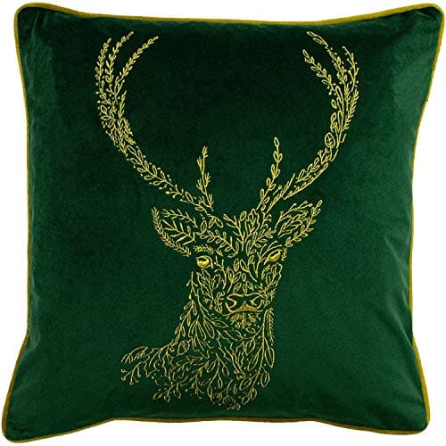 Image of furn. Forest Fauna Stag Cushion Cover, Emerald, 50 x 50 cm