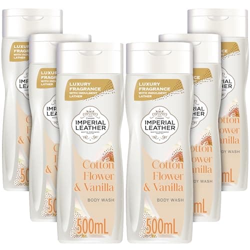 Image of Imperial Leather Cotton Flower & Vanilla Moisturising Body Wash Shower Gel Signature Oil Blend, Creamy Lather, Gentle Skin Care, Bulk Buy, Pack of 6x500ml
